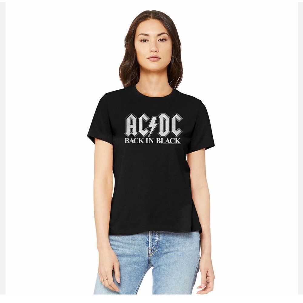 AC DC Black Short Sleeve T-Shirt Women's Size Small
